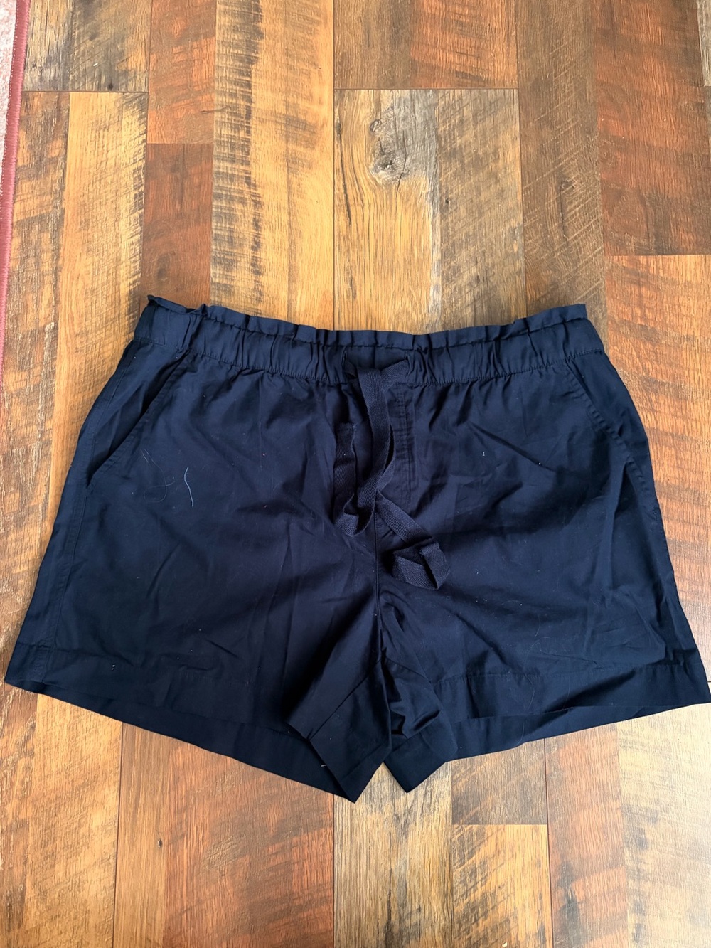 LOFT Navy Elastic-Waist Shorts